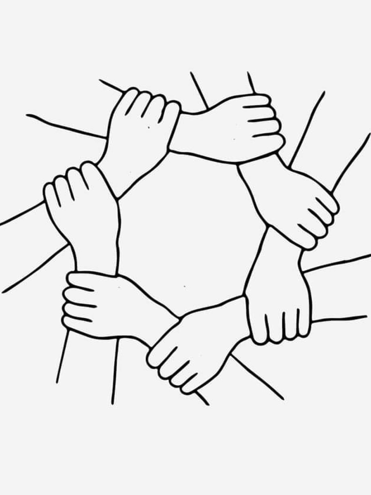 Hands holding together representing unity and community support
